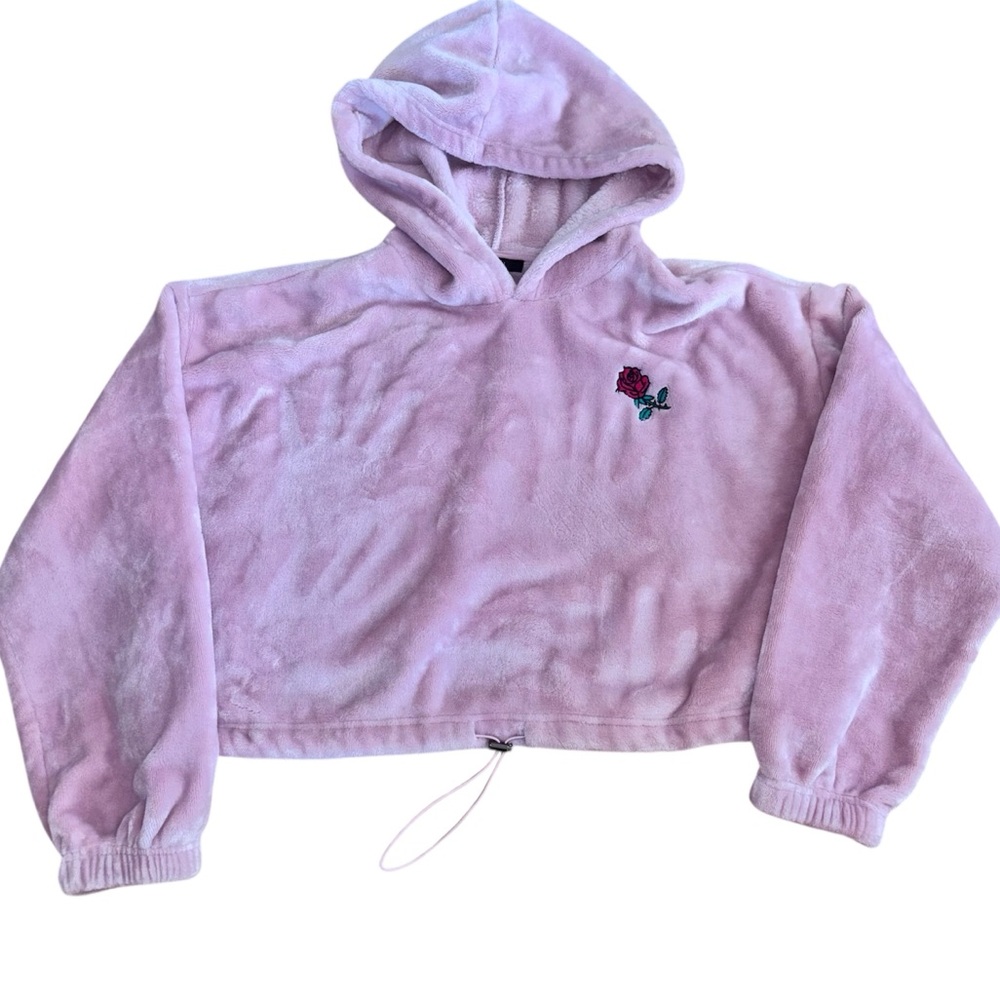Forever21 Cropped Fleece Sweatshirt Size Medium